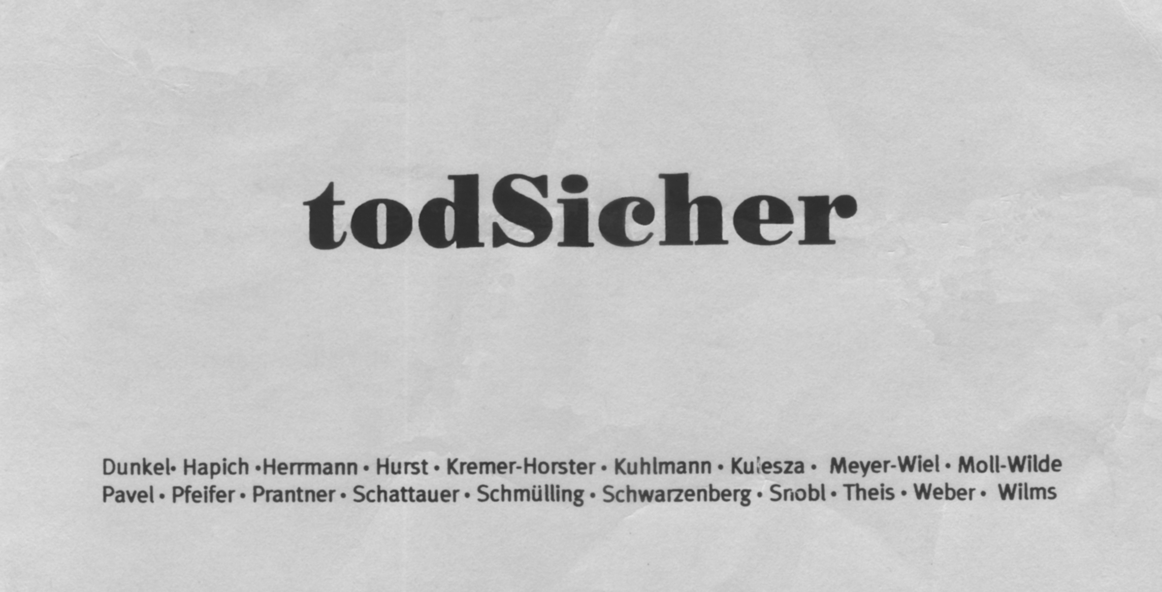 FIELD OF HONOR, 1996 / temporary, site-specific installation for group exhibition ‚todSicher‘ - Ehrenfelder Kunstverein e.V. / Cologne (GER), Location: Hochbunker Körnerstrasse - Invitation 