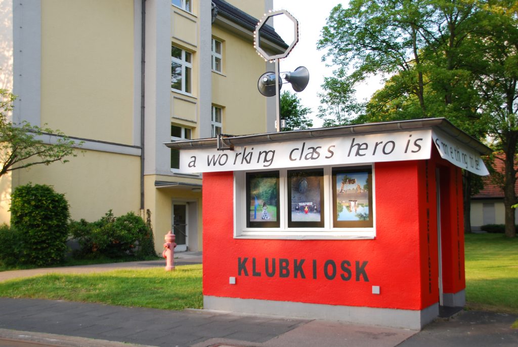 KLUBKIOSK, 2010 * site-specific installation for public space / Waagehaus der SBK, Cologne (GER) * installation view/outside I Photo: Corinne Schneider