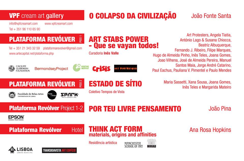 ART STABS POWER - Que se vayan todos! / Announcement by Plataforma Revólver, Lisbon 2014