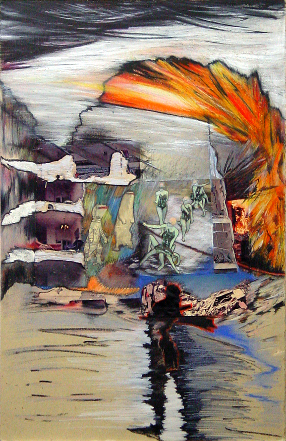  Violence Series #1-6, drawing/collage, 75 x 50 cm, colored pencil, found footage