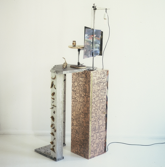 Alligator tabernacle, 1985 * sculpture object, studio installation view 