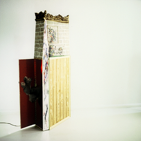 Cat shrine, 1985 * sculpture object, studio installation view 